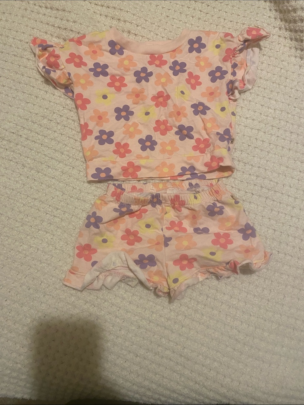 BearPaw Pink Floral Short Pajama Set